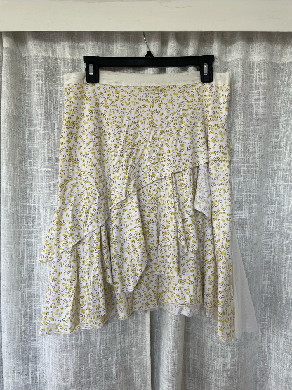 Vintage Y2K Free People Polka Dot Ruffle Tiered Mesh Asymmetrical Skirt